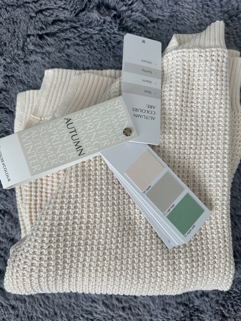 Chunky Cream Open-Front Women's Sweater Cardigan - Picture 7 of 7